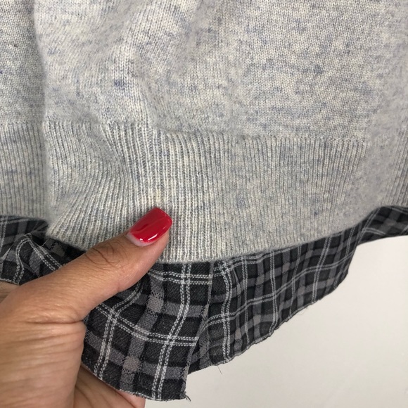 Joie Zhen Faux Shirt Wool/Cashmere PulloverSweater - Picture 8 of 8